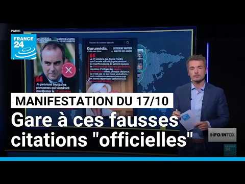 Manifestation du 17 octobre : Gare à ces fausses citations "officielles" ! • FRANCE 24
