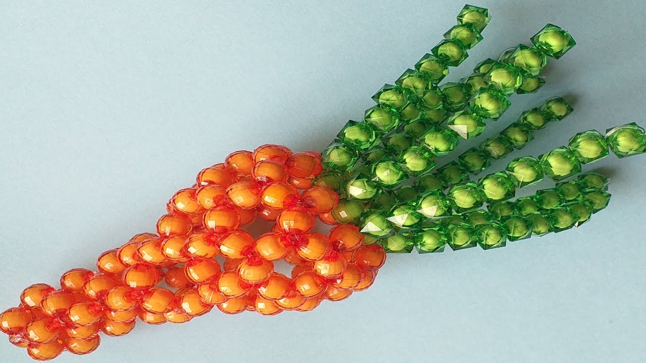 পুতির গাজর/পুতির কাজ/How To Make Beaded carrot/Beaded showpiece/পুতির শোপিস/পুতি/beads fruits