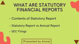 What are Statutory Financial Reports & its Contents | Statutory vs Annual Report | SEC Filing