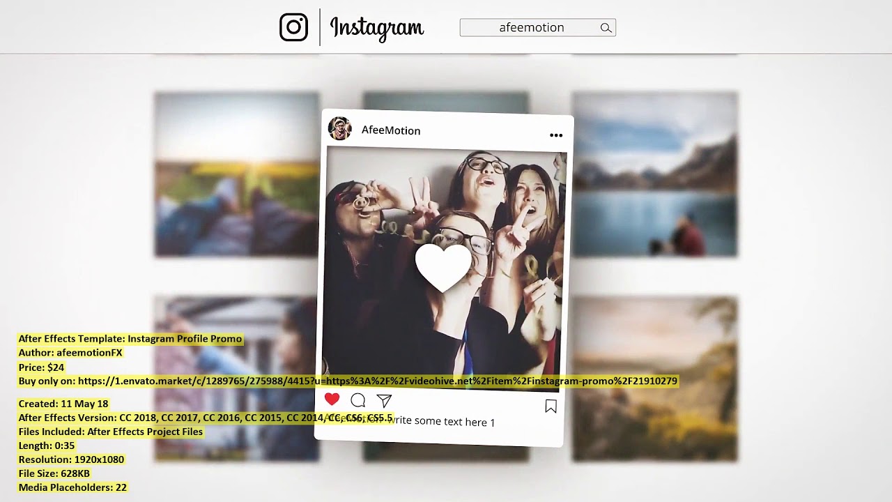 Instagram Profile Promo | After Effects Template | VideoHive 21910279