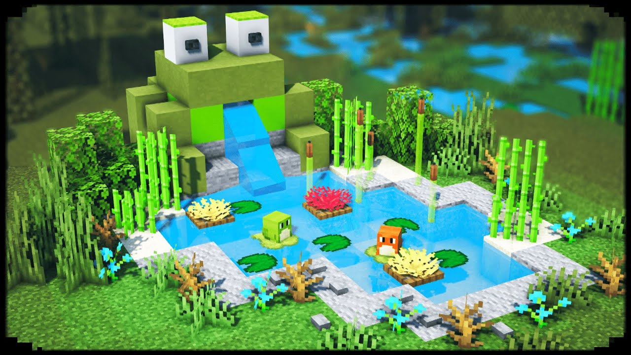 minecraft how to build a pond, how to build a pond, how to build a fish pon...