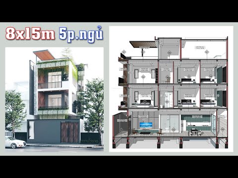 Video Hồ sơ thiết kế bản vẽ kỹ thuật thi công Mẫu nhà 8x15m,... - youtube