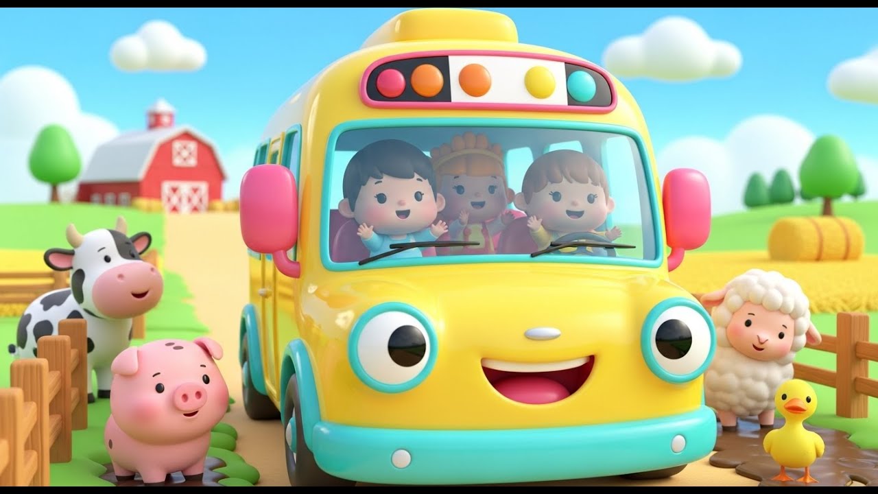 Wheels on the Bus Visits Old MacDonald’s Farm 🚍🐄 | Kids Animal Song