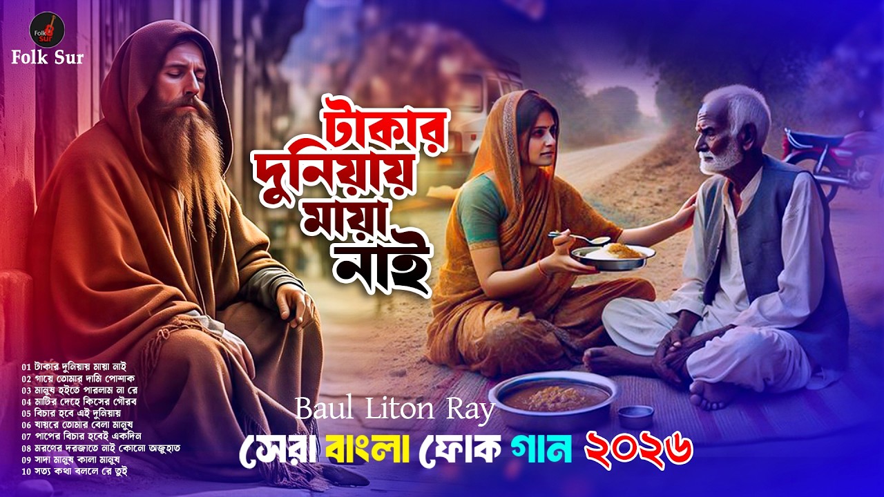 টাকার দুনিয়ায় মায়া নাই | হৃদয় ছোঁয়া বাউল গান 2026 | Baul Liton Ray |  Folk Sur