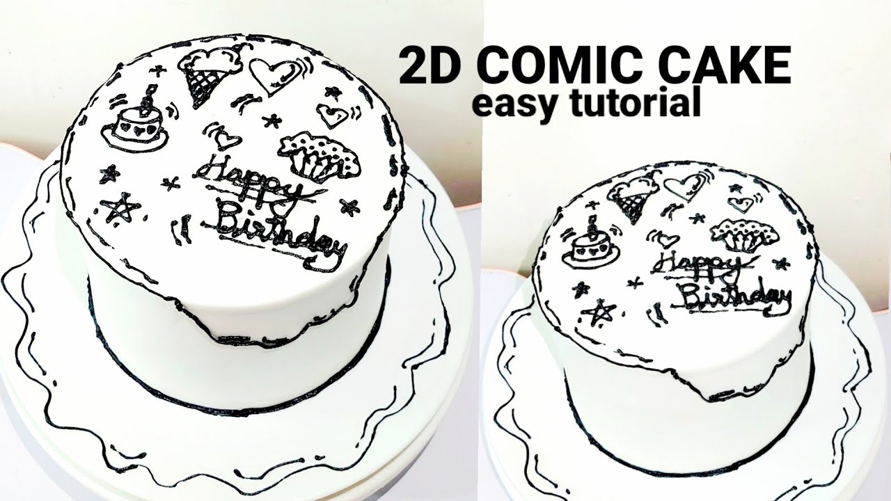 2d comic cake