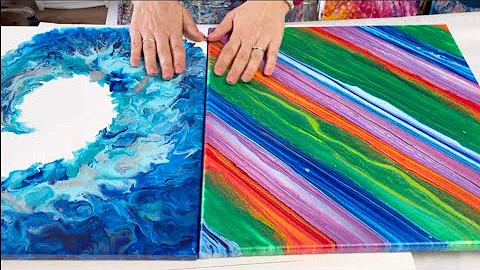 How to TRANSFORM Fluid Art into AMAZING 3d Abstract Art ✂️ Cutting Up Painings ✂️ acrylic paint pour