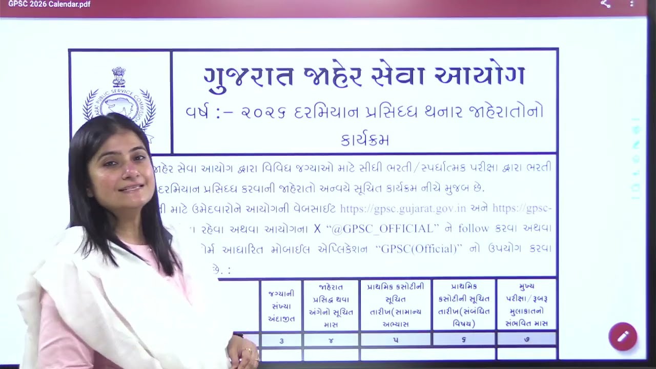 GPSC 2026 | Exam Date | 2026 Calendar | Shruti Panchal GPSC Class 1 2 Rank 9