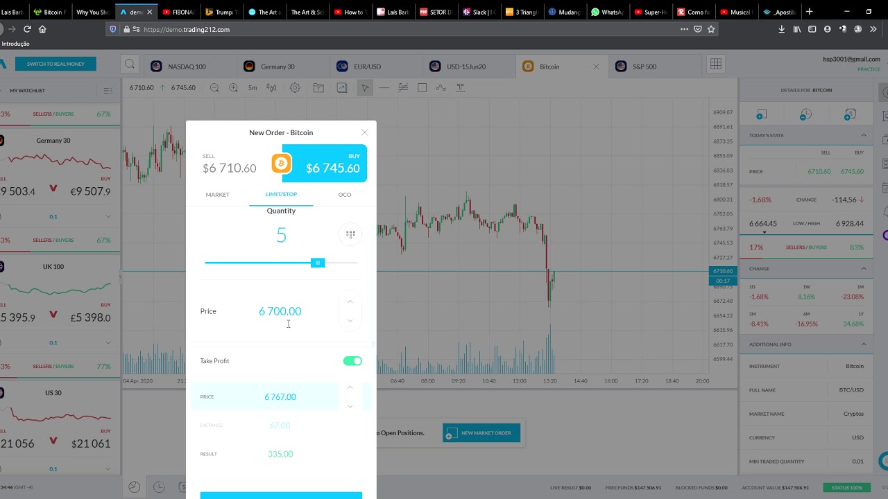 demo trading212 - Take Profit e Stop Loss - YouTube