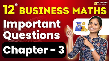 12th Business Maths Chapter 1 Exercise 3.1 3.2 3.3 Important Questions 2023 Book Back Solved Tamil