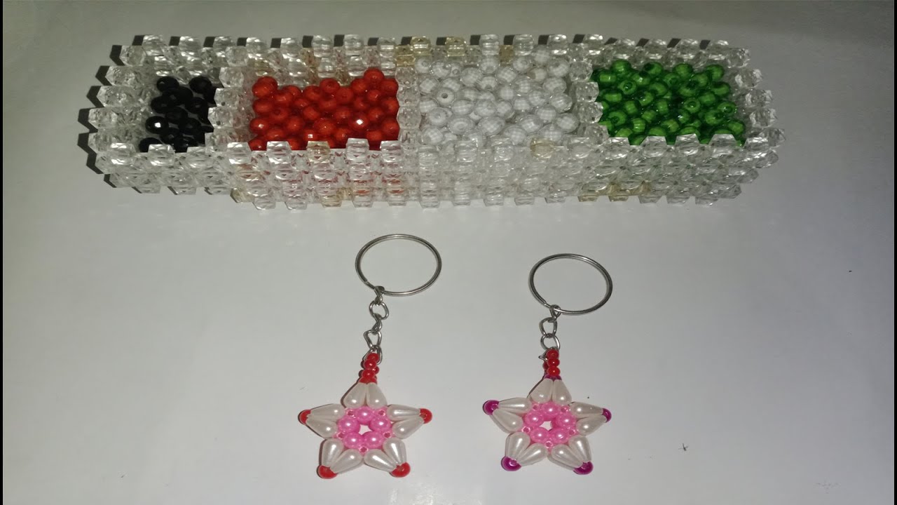 How To Make Star ⭐ Key Ring Make With Beads #পুতির তৈরি তারকা ⭐ চাবির রিং