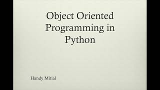 Object Oriented Programming in Python - OOP_1
