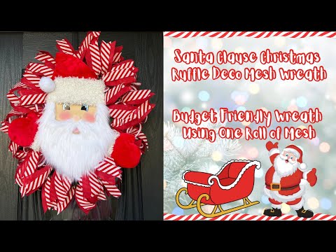 Santa Christmas Deco Mesh Wreath |deco Mesh Stunning Wreath |crafting With Hard Working Mom