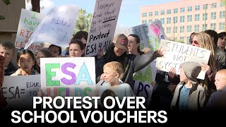 Parents gather at Arizona State Capitol to protest proposed rollback of school vouchers