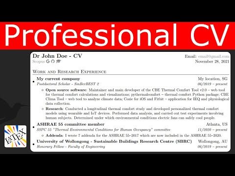 Overleaf resume tutorial - write a professional curriculum vitae (CV) with LaTeX