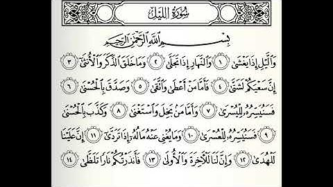 سورة الليل القارئ ابراهيم الدوسري برواية ورش عن نافع