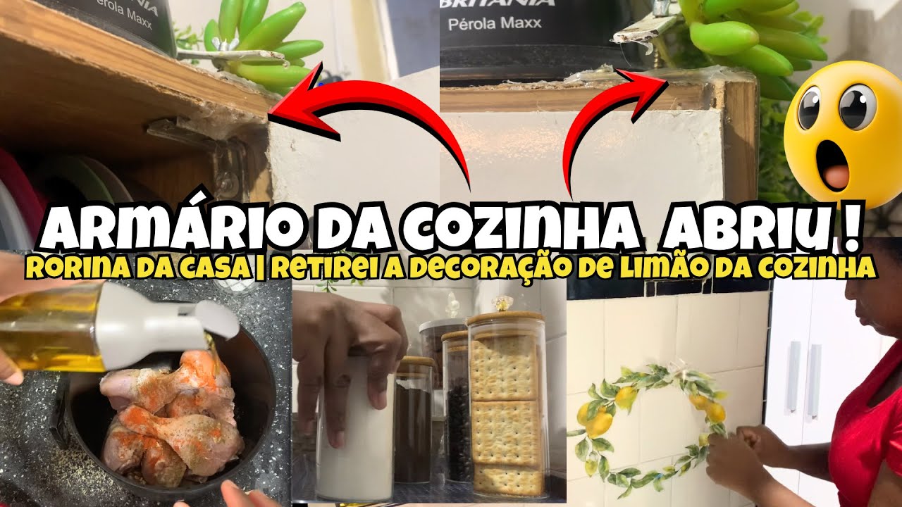QUE SUSTO! ARMÁRIO DA COZINHA ABRIU - DEMOS ADEUS A DECORAÇÃO DE LIMÃO 