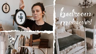 Farmhouse Bedroom Makeover | Decorate with Vintage Decor | bedroom tour