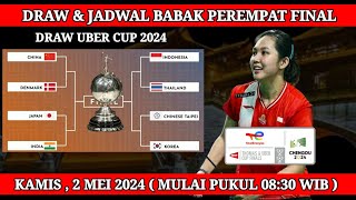 DRAW & JADWAL PEREMPAT FINAL PIALA UBER CUP 2024 | TIM UBER INDONESIA VS THAILAND