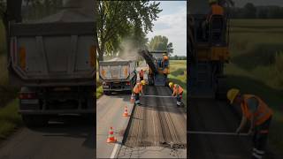 Most Satisfying Road Construction Process! 😱✨ #shorts