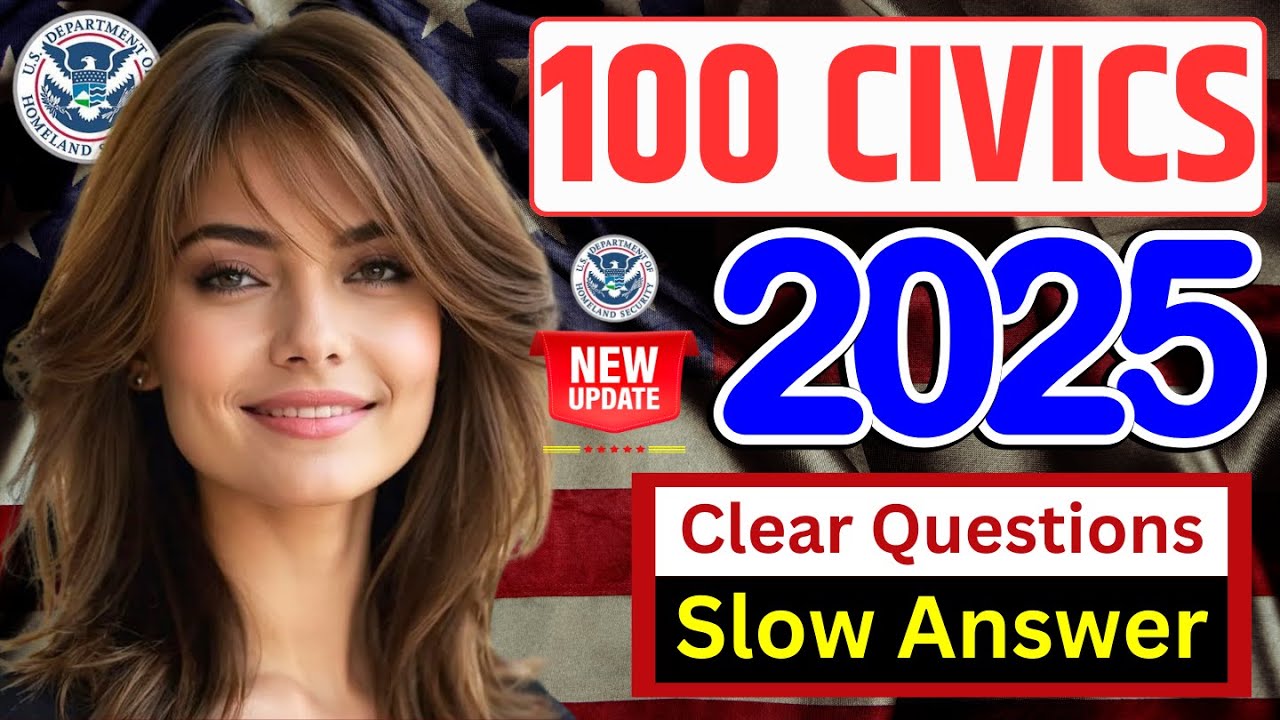 2025 (EASY Memorize) USCIS Official 100 Civics Questions & Answers for ...