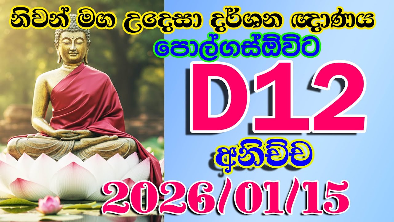 D012  2026 01 15 නිවන් මග උදෙසා දර්ශන ඥාණය පොල්ගස්ඔවිට