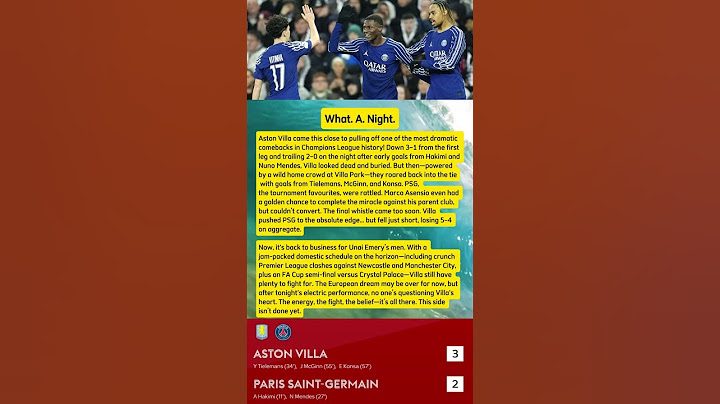 Unreal Comeback?! Aston Villa Almost Shocked PSG in UCL Thriller! 🔥 #astonvilla #psg #ucl