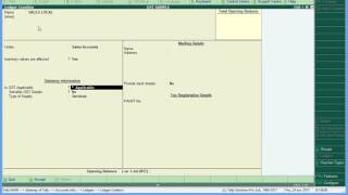 GST के लिए TALLYERP 9 REL 6.0 में  LOCAL SALES AND INTER STATE SALES के लिए LEDGER बनाना