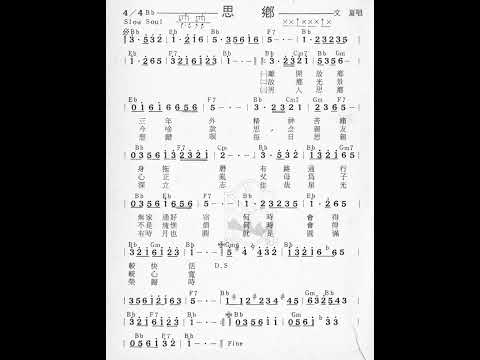1.3-思鄉-文夏（簡譜版）-原Bb：勝哥尺八演奏-經典老歌系列-2023-9-16