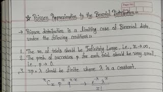 2.6 - Poisson Approximation to the Binomial Distribution - Probability & Statistics