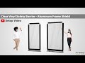 Clear Vinyl Safety Barrier - 3' W X 6.5' H & 4' W X 6.5' H Floor Standing Aluminum Sneeze Guard