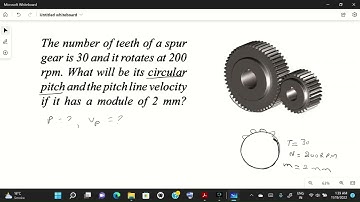 Spur gears: Numerical problem 2 // Find pitch and pitch velocity
