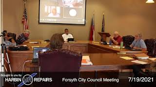 Forsyth City Council Meeting 7/19/2021