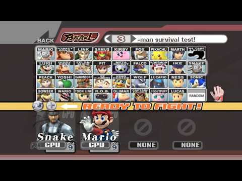 Super Smash Bros. Brawl - Battle #153: Snake vs Mario