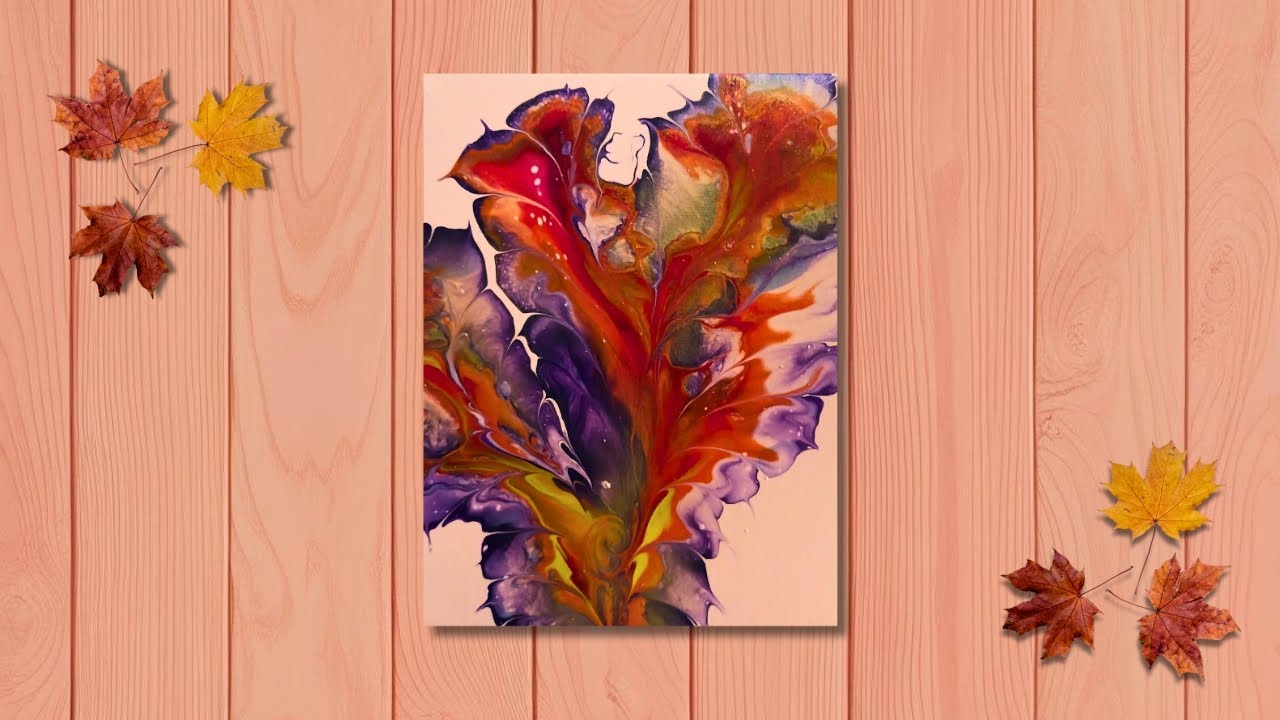 Vibrant Fall Inspired Dutch Pour | Acrylic Pouring Technique | Fluid ...