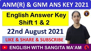Anm Gnm Exam 2021 Shift 1 U0026 2 English Answer Key  English With Sangita Maam 