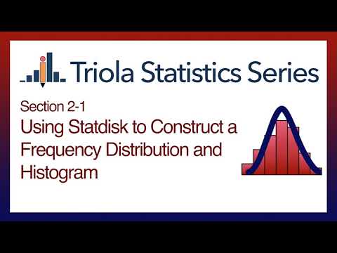 Statdisk 2-1 Using Statdisk to Construct a Frequency Distribution and Histogram