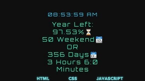 Year Left Counter Using HTML CSS And JavaScript- Sayan Samanta #htmlproject #jsproject #cssproject