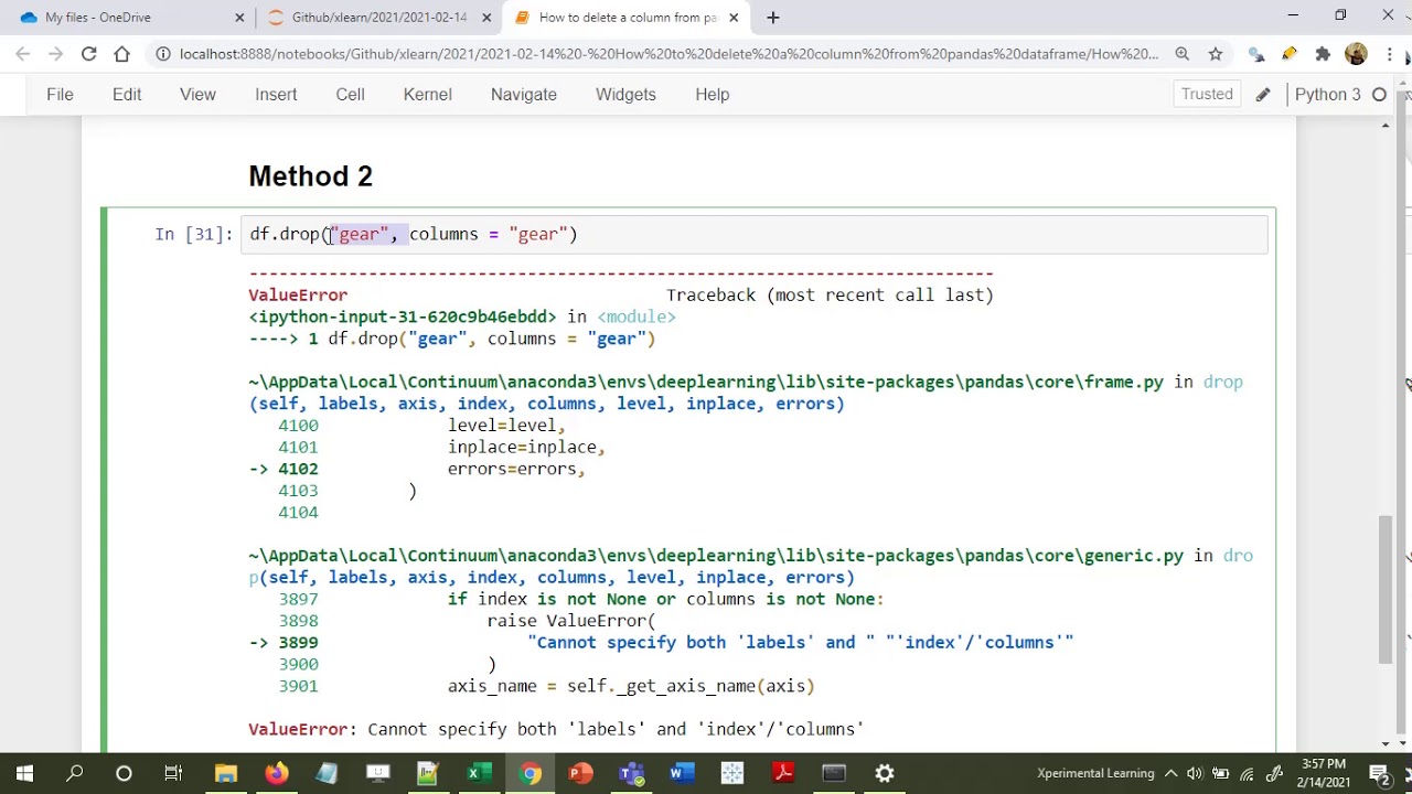 Python - How to delete a column from pandas dataframe ? - YouTube Python - How To Delete A Column From Pandas Dataframe ? - Youtube