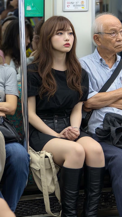 A Beautiful Girl Falls Asleep on a Stranger's Shoulder | Heartwarming AI Train Moment #shorts