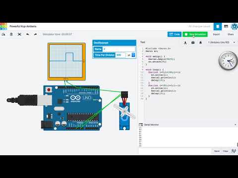Servo motor simulation using TinkerCAD