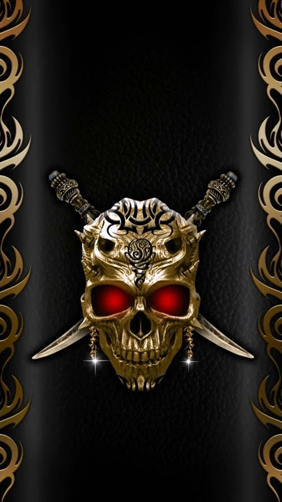 [Samsung Theme-Live Wallpaper] Black Gold Assassin Skull