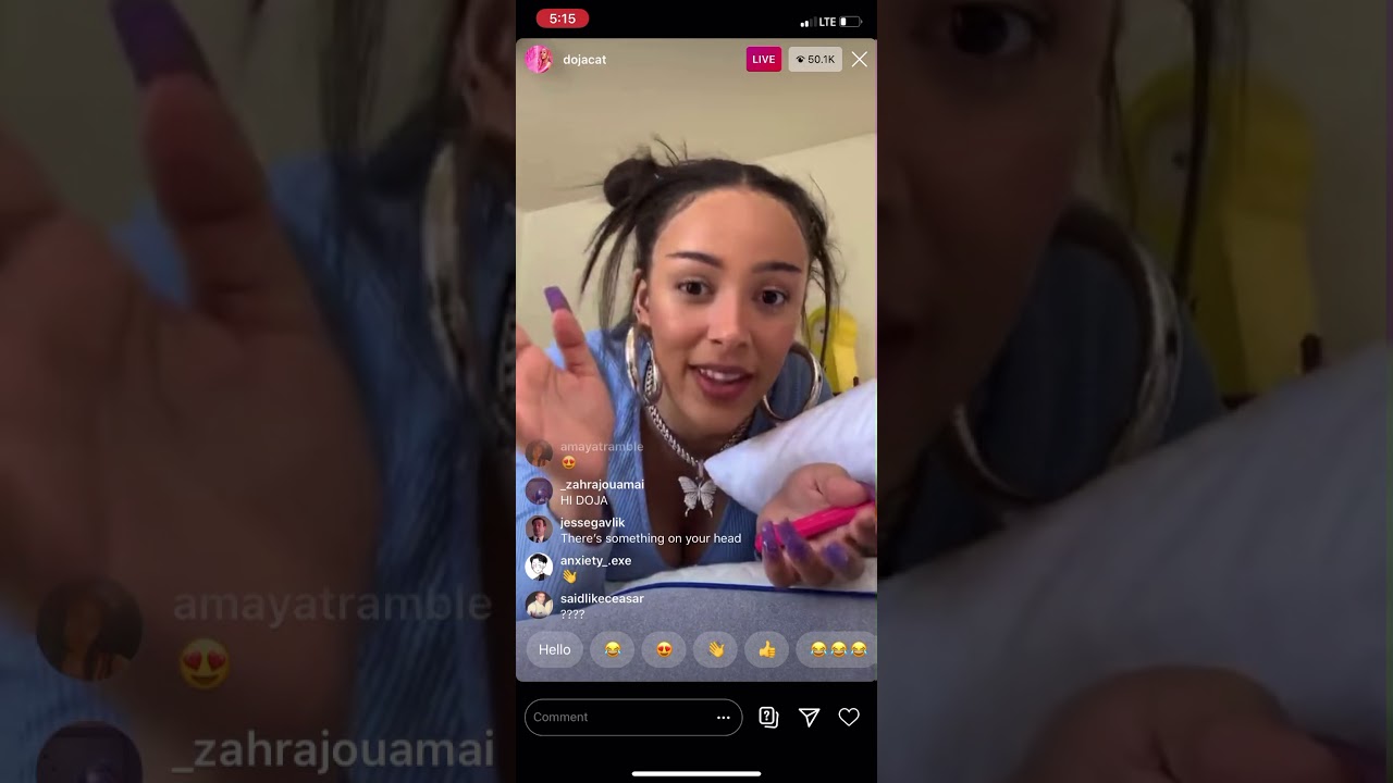 Doja Cat sings & vape on IG Live - YouTube