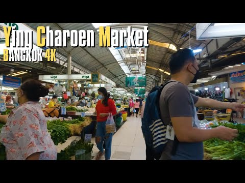 2022 Fresh market | Saphan Mai Ying Charoen Market Walking Tour | Bangkok Thailand | 4K