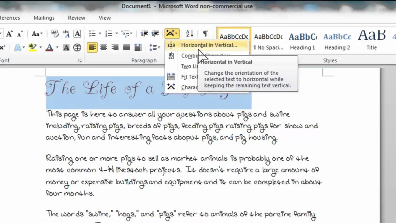 how rotate page in word