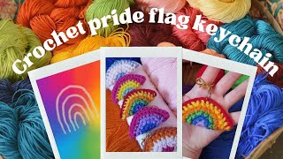 Crochet Pride Flag Keychain Tutorial, full pattern