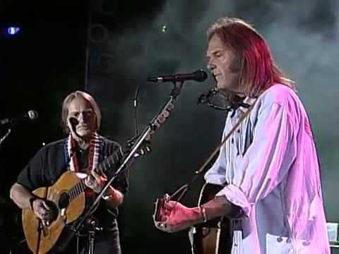 Neil Young Four Strong Winds Live at Farm Aid 1995 (Captioned) - YouTube