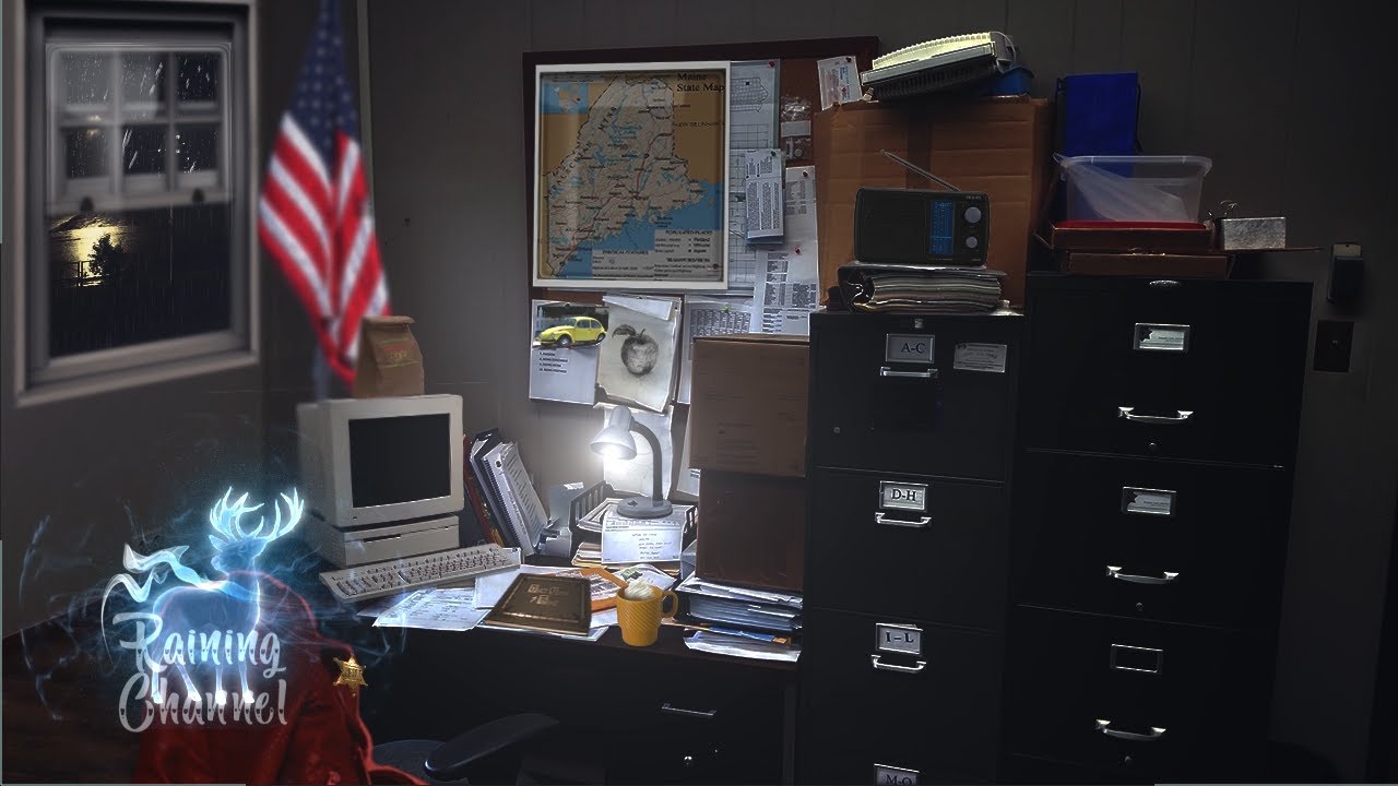 🌙 Working late with Sheriff Swan | OUAT ASMR Ambience |  Rain Sounds | Storytelling