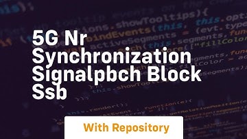 5g nr synchronization signalpbch block ssb