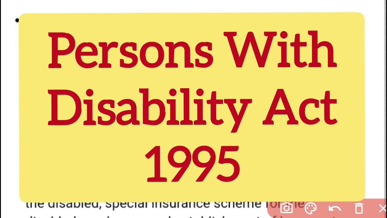 Inclusive SchoolPersons With Disability Act 1995 B.Ed Sem 4 B.Sc/ B.A
