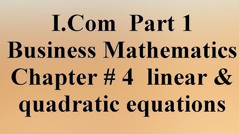 #I.Com #part 1 #business #mathematics #chapter 4 #introduction